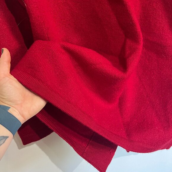 Vintage 100% Wool Red Toggle Long Sweater Coat from Lord & Taylor, Size Small - Picture 3 of 11